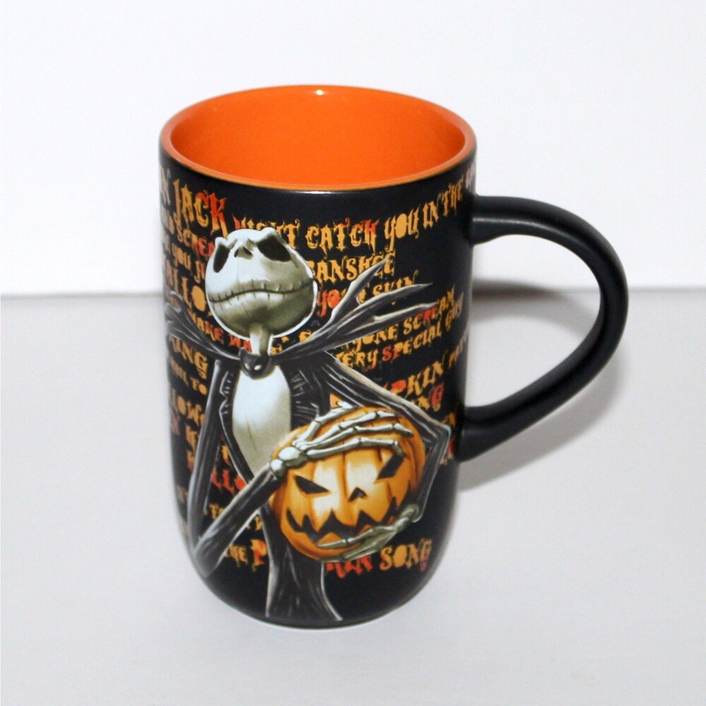 Nightmare Before Christmas Mug Disney Store black orange ceramic Halloween